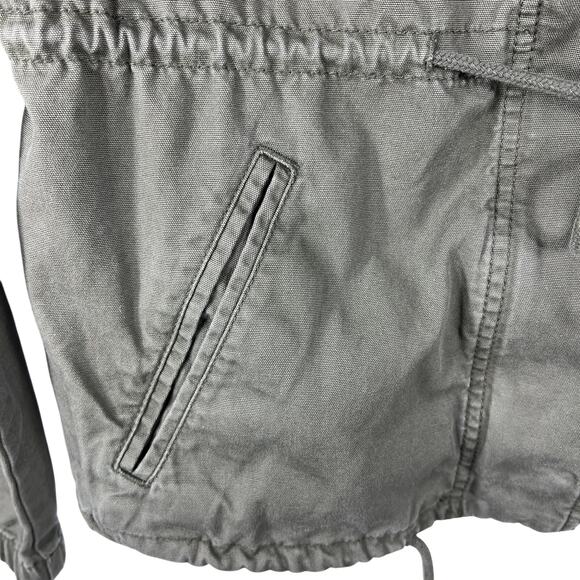 Old Navy Canvas Field Jacket Women's M Olive Green Zip Gorpcore Pockets Military - Picture 8 of 12